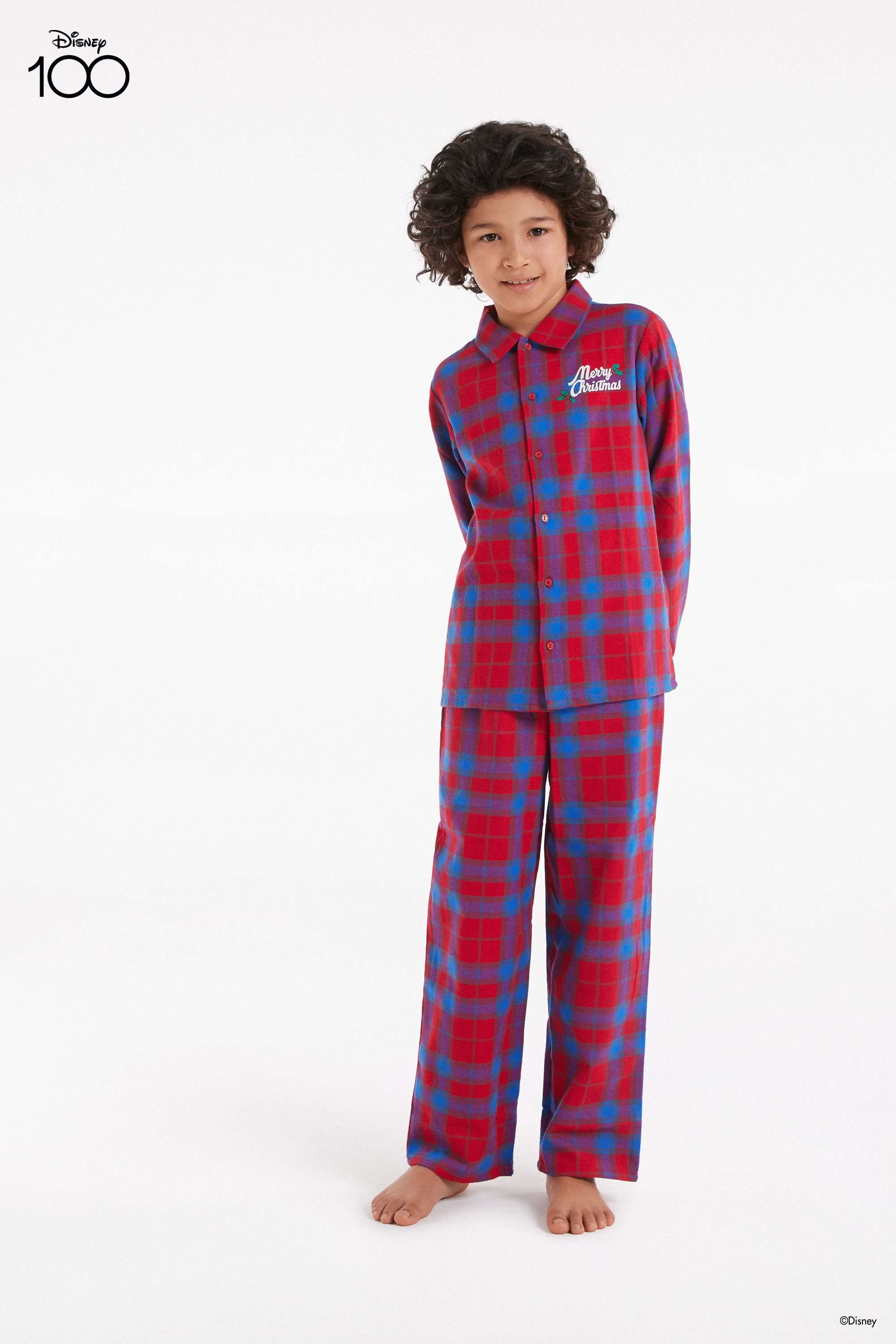 Kids’ Unisex Long Disney Print Flannel Pyjamas