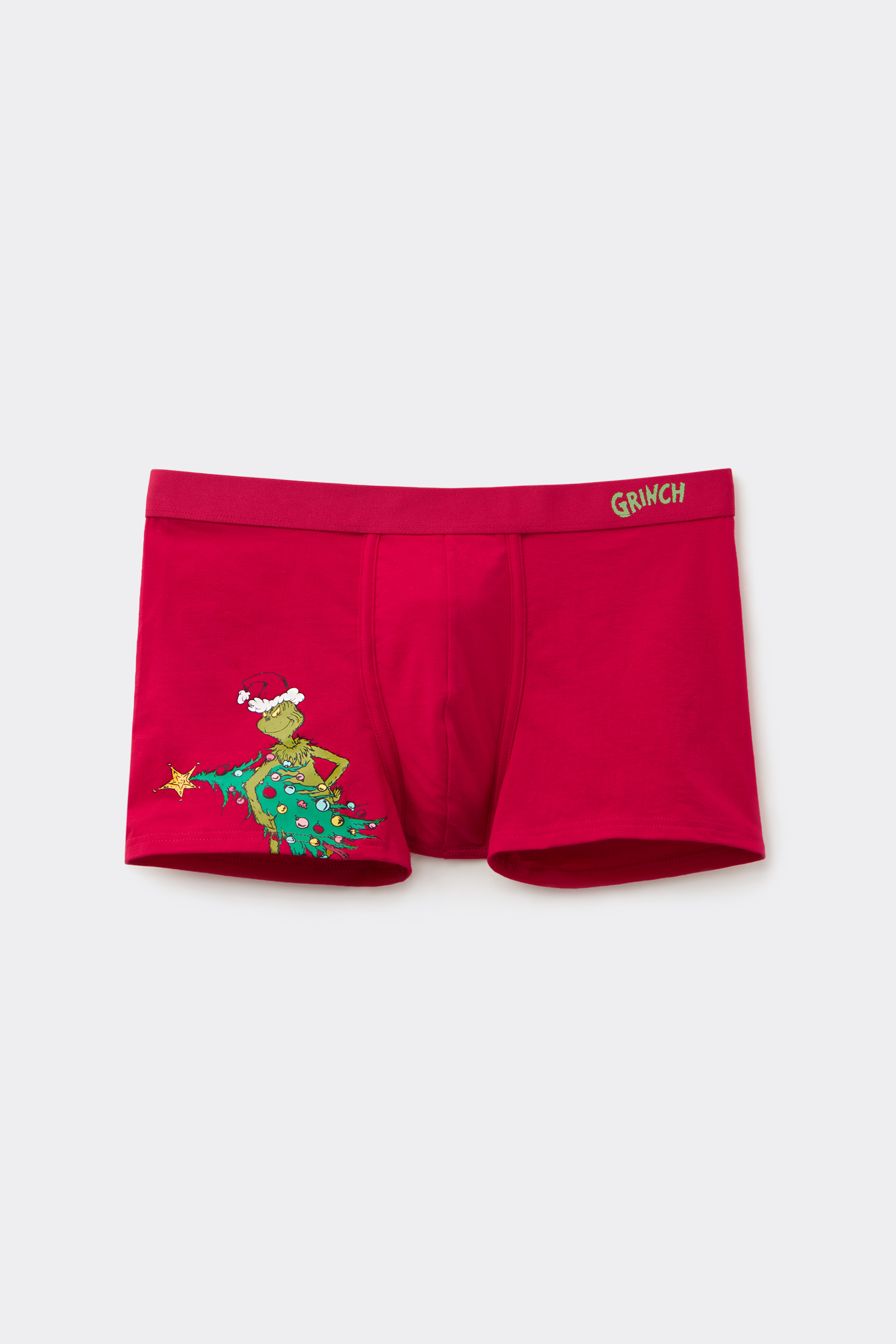 Grinch Print Stretch Cotton Boxers