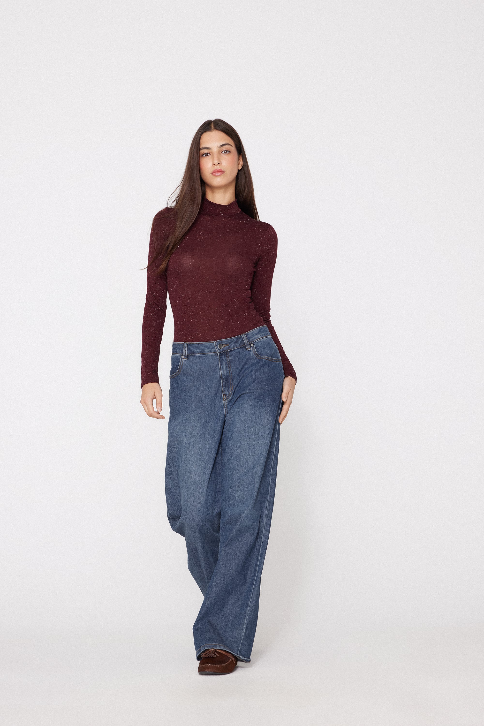 Body Manica Lunga Lana Merino Lam&egrave; e Viscosa