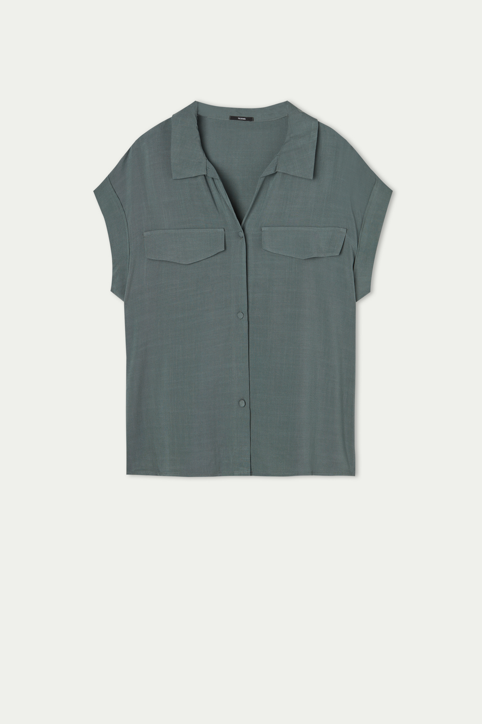Camisa de Tela Sin Mangas con Botones
