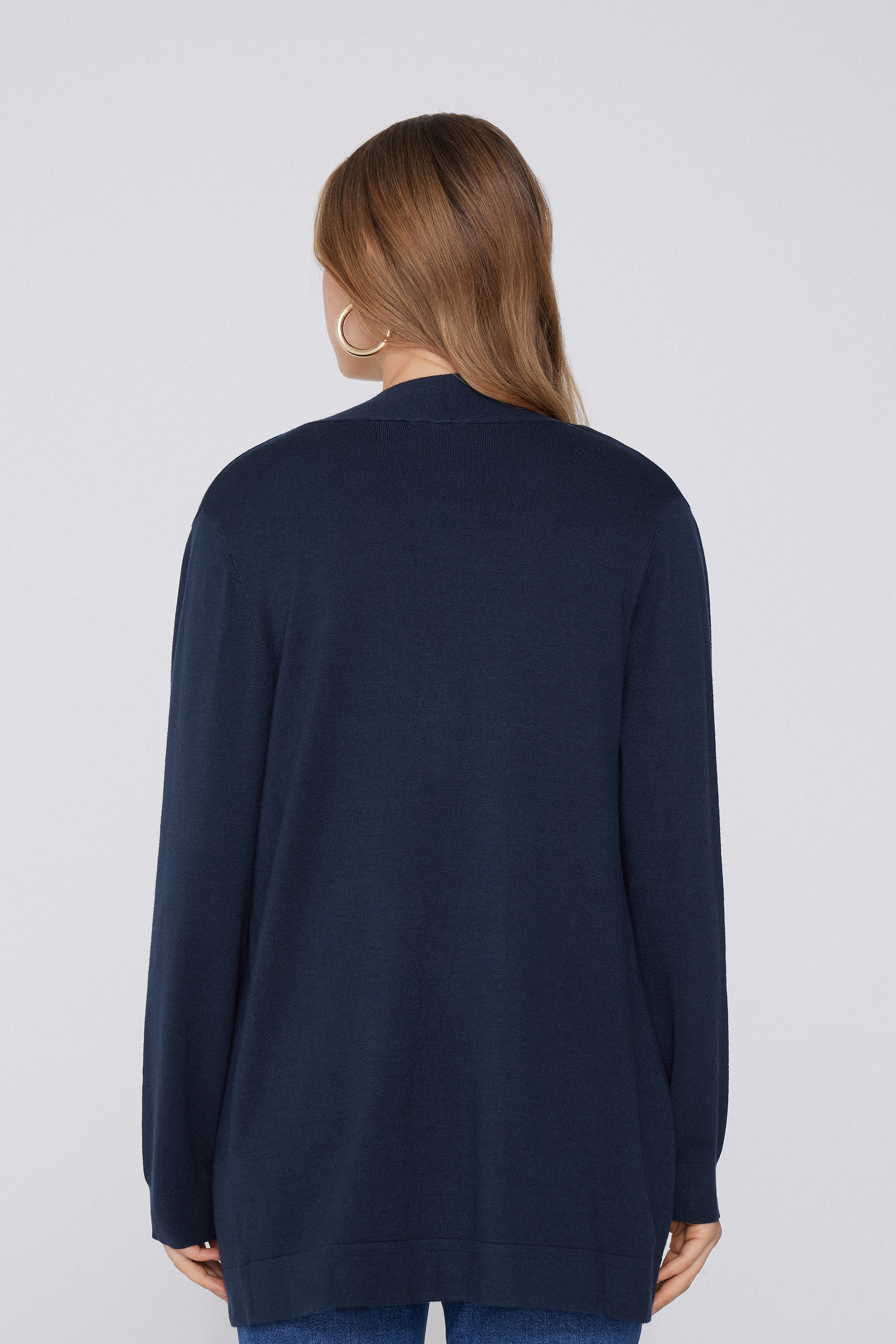 Long Openwork Open Front Cardigan