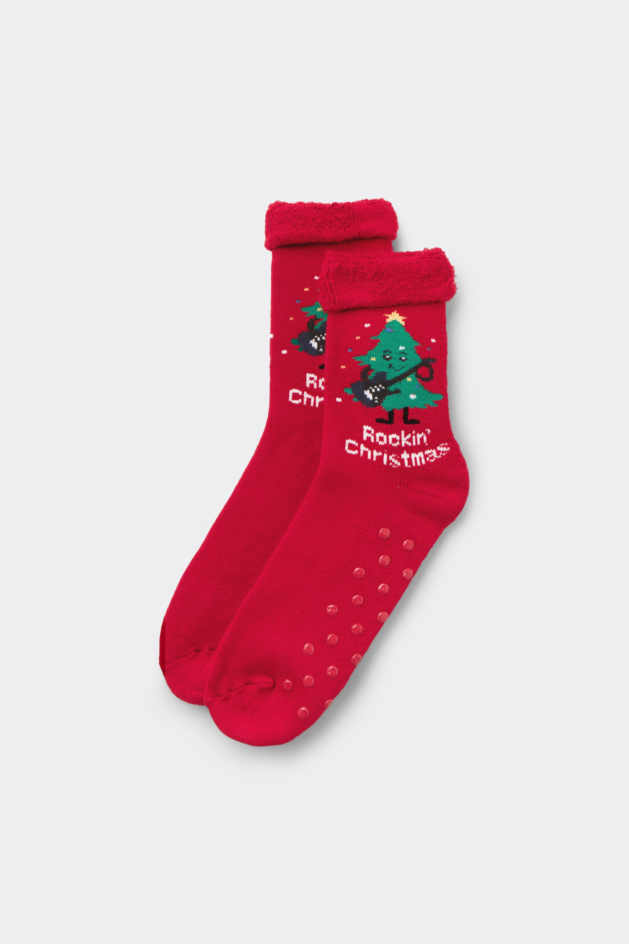 Calzini Antiscivolo Pesanti Fantasia Natale Donna