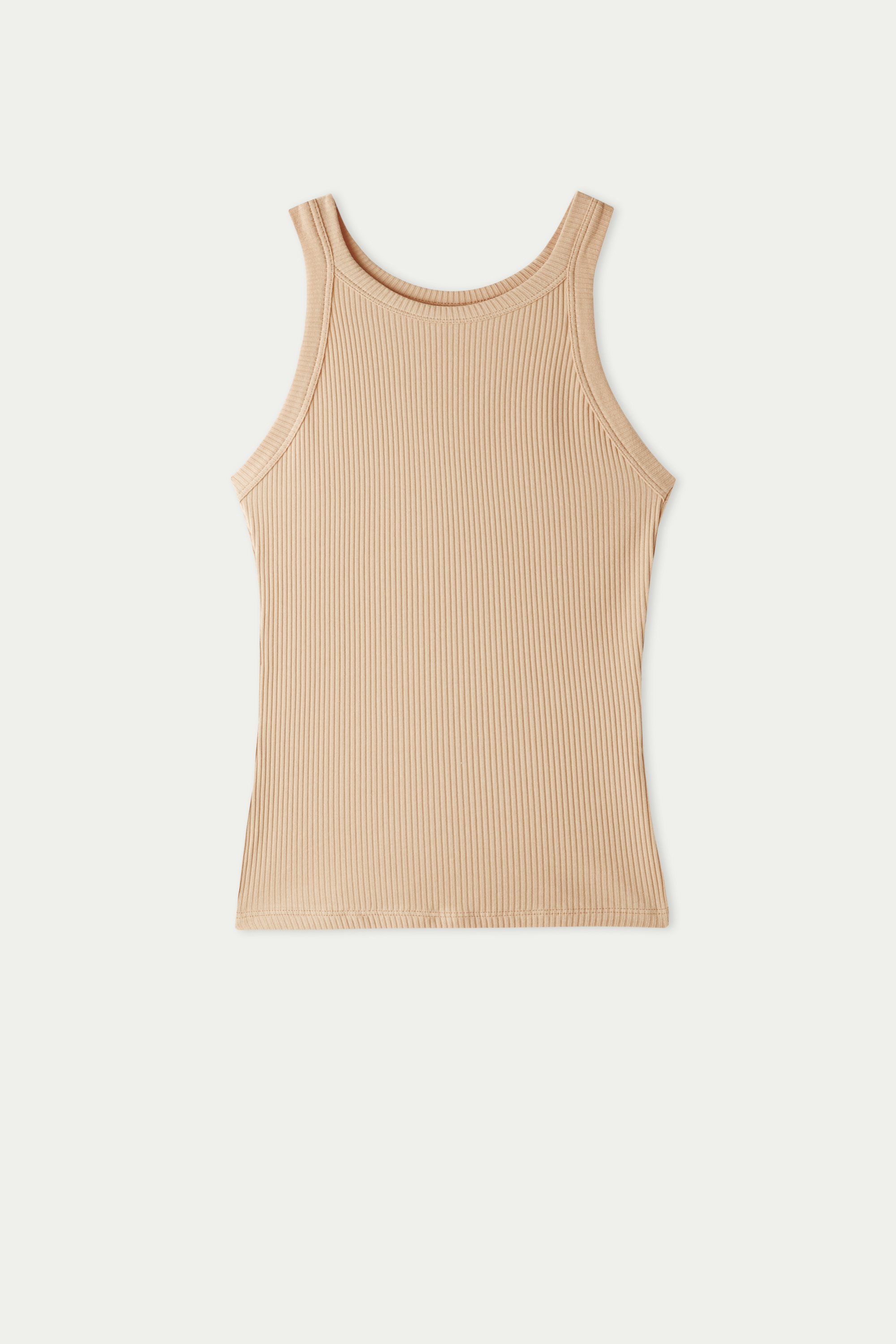 Ribbed Cotton Racerback Tank Top