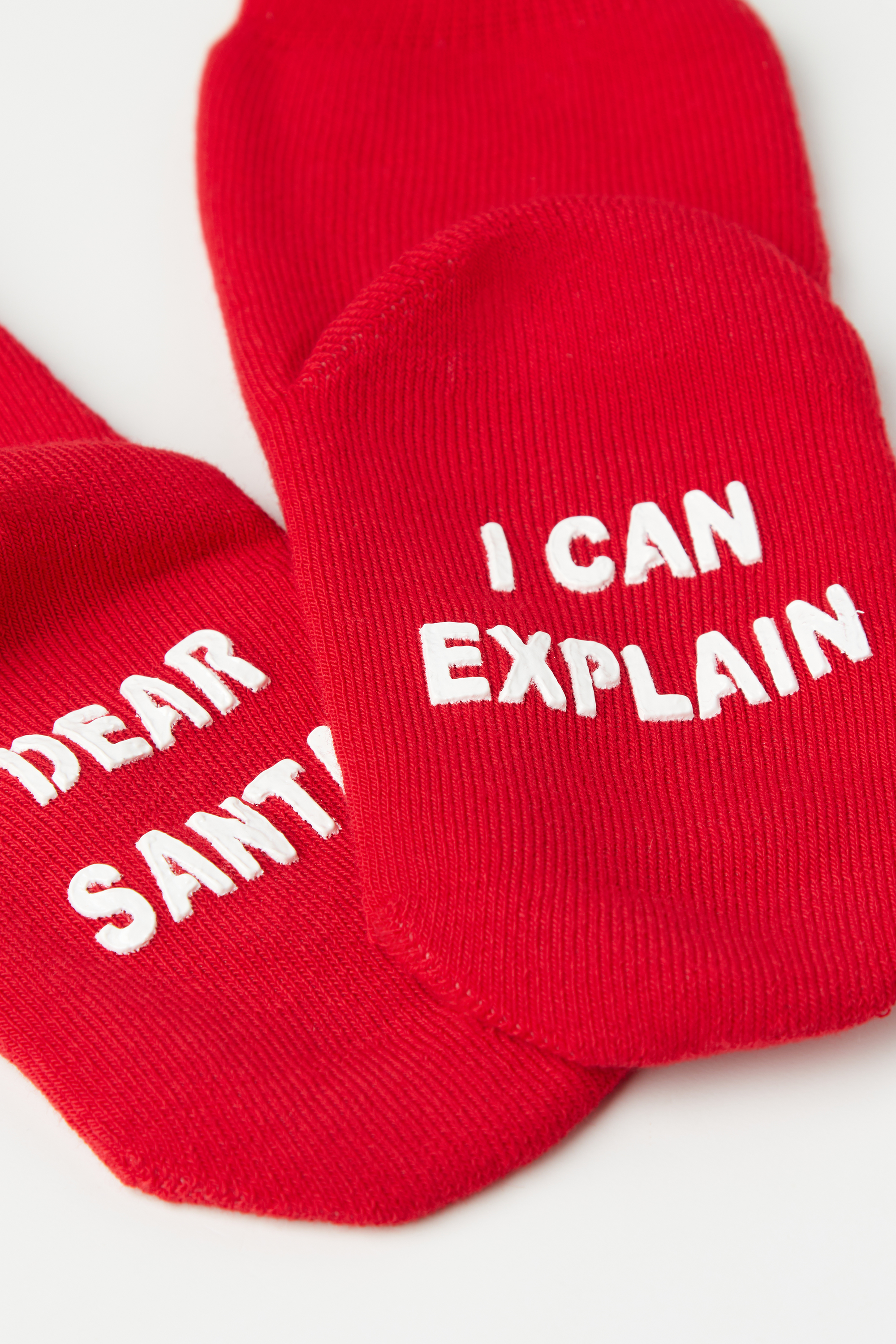 Kids' Unisex Short Non-Slip Socks with "Dear Santa" Christmas Print