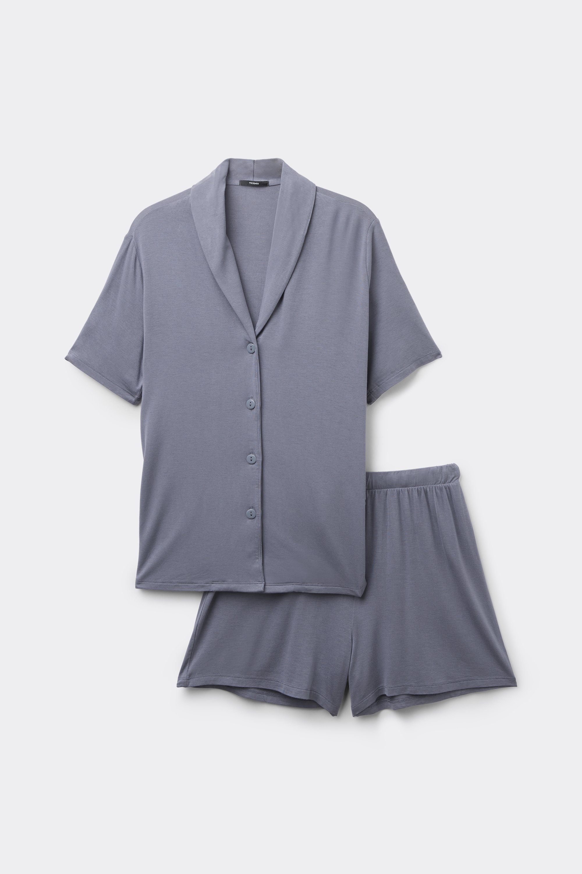 Half Sleeve Button Up Short Viscose Pajamas