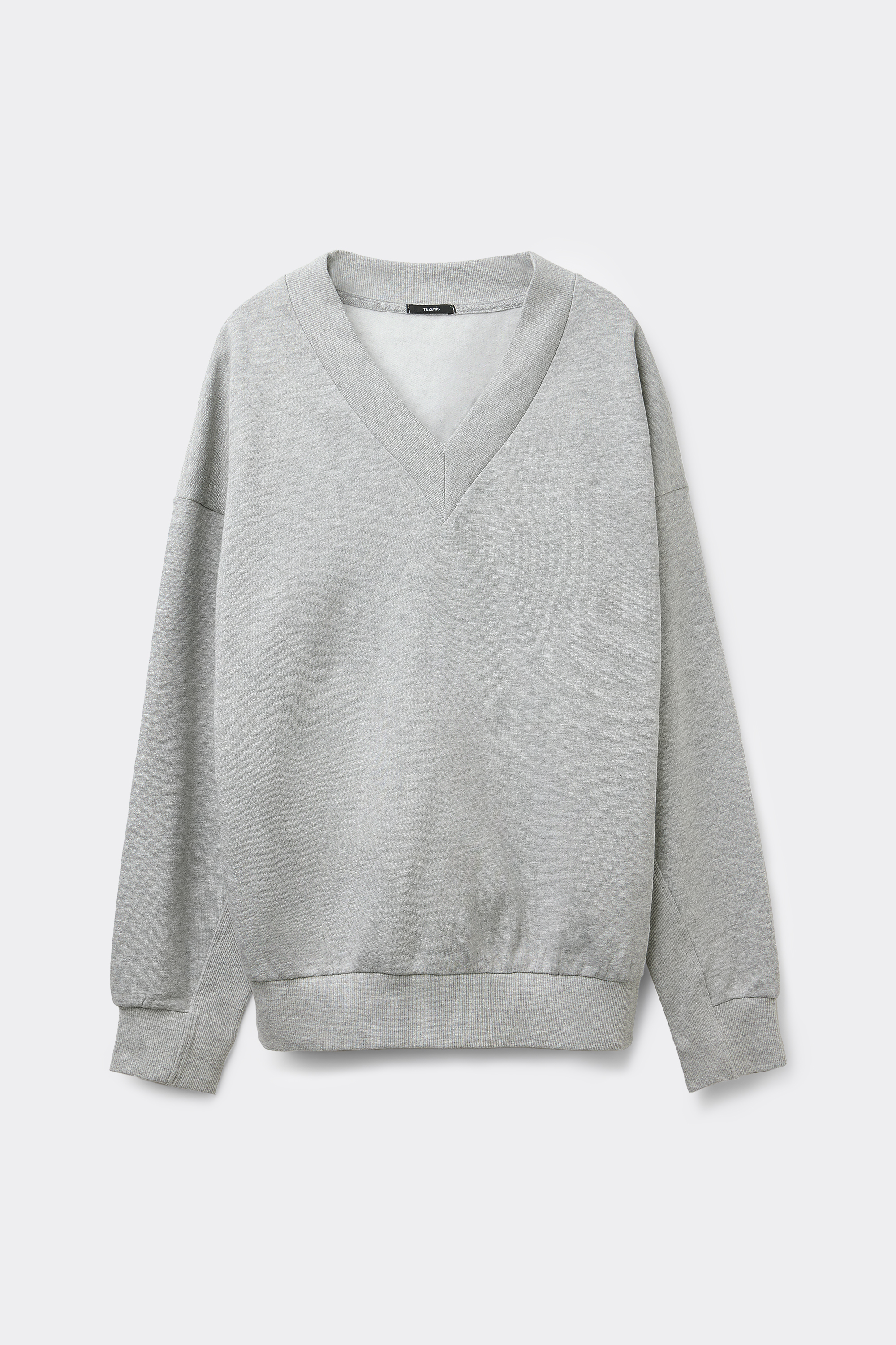 Long-Sleeved Heavy V-Neck Sweatshirt