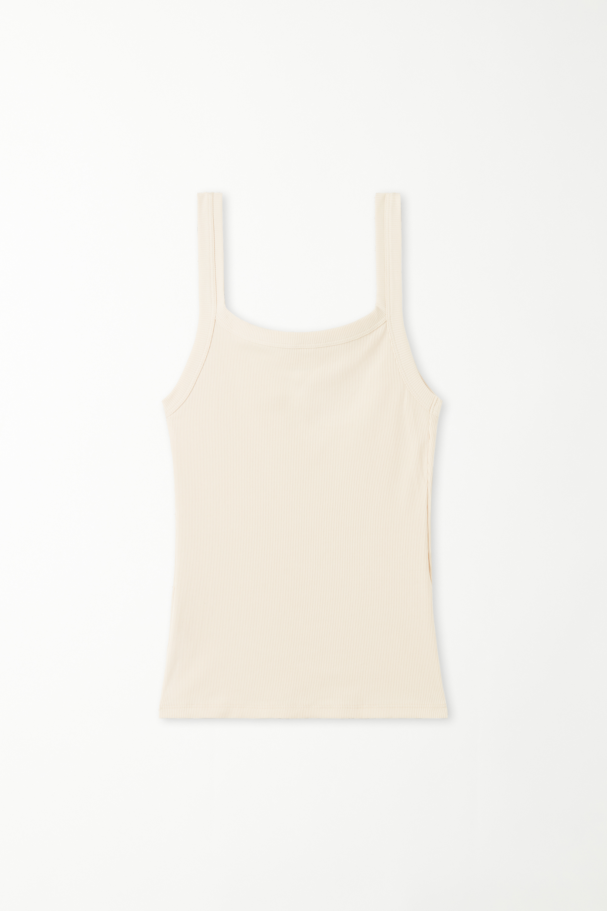 Ribbed Cotton Square-Neck Tank Top