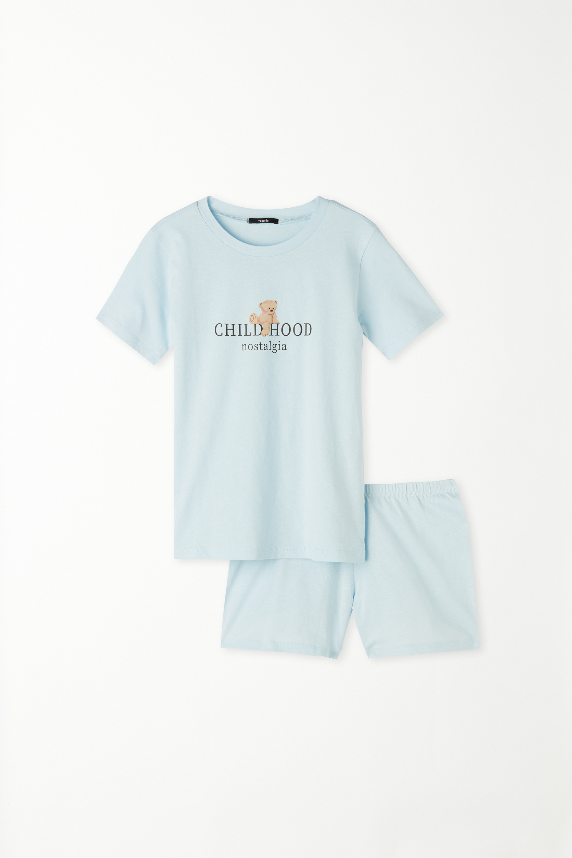 Kurzer Pyjama aus Baumwolle mit „Childhood“-Print