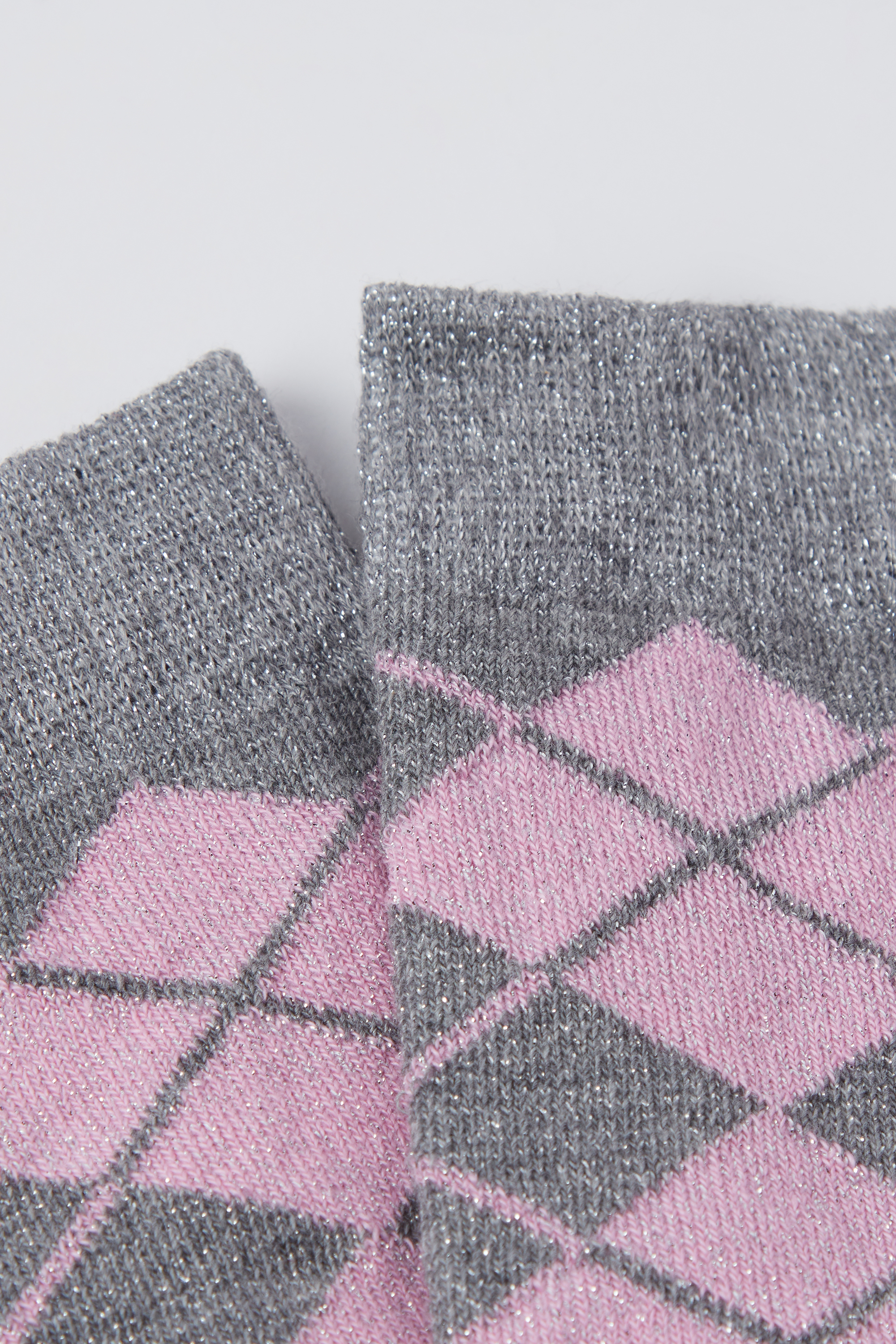 Girls’ Long Laminated Diamond Print Socks