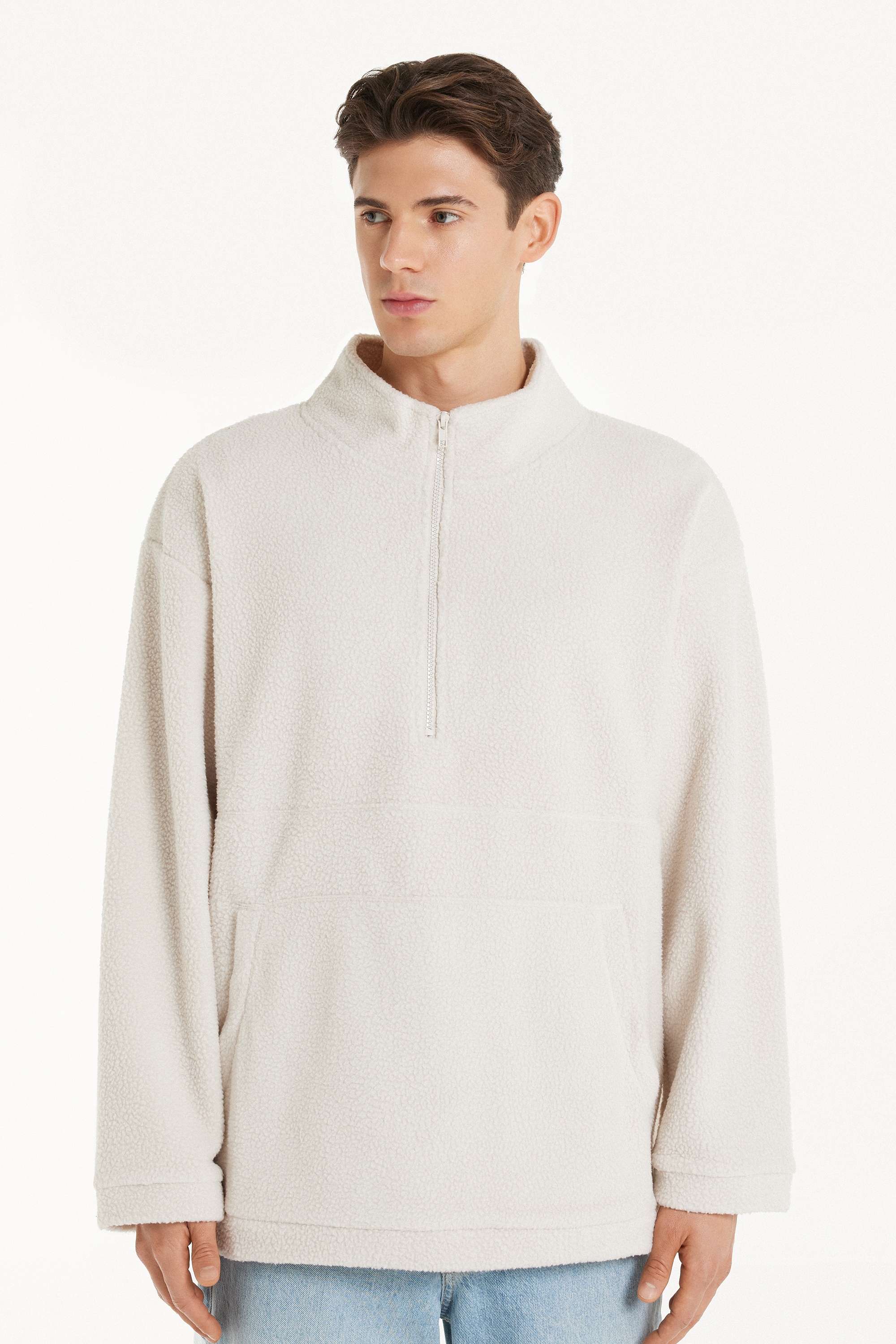 Felpa con cappuccio in morbida spugna di cotone francese Calvin Klein