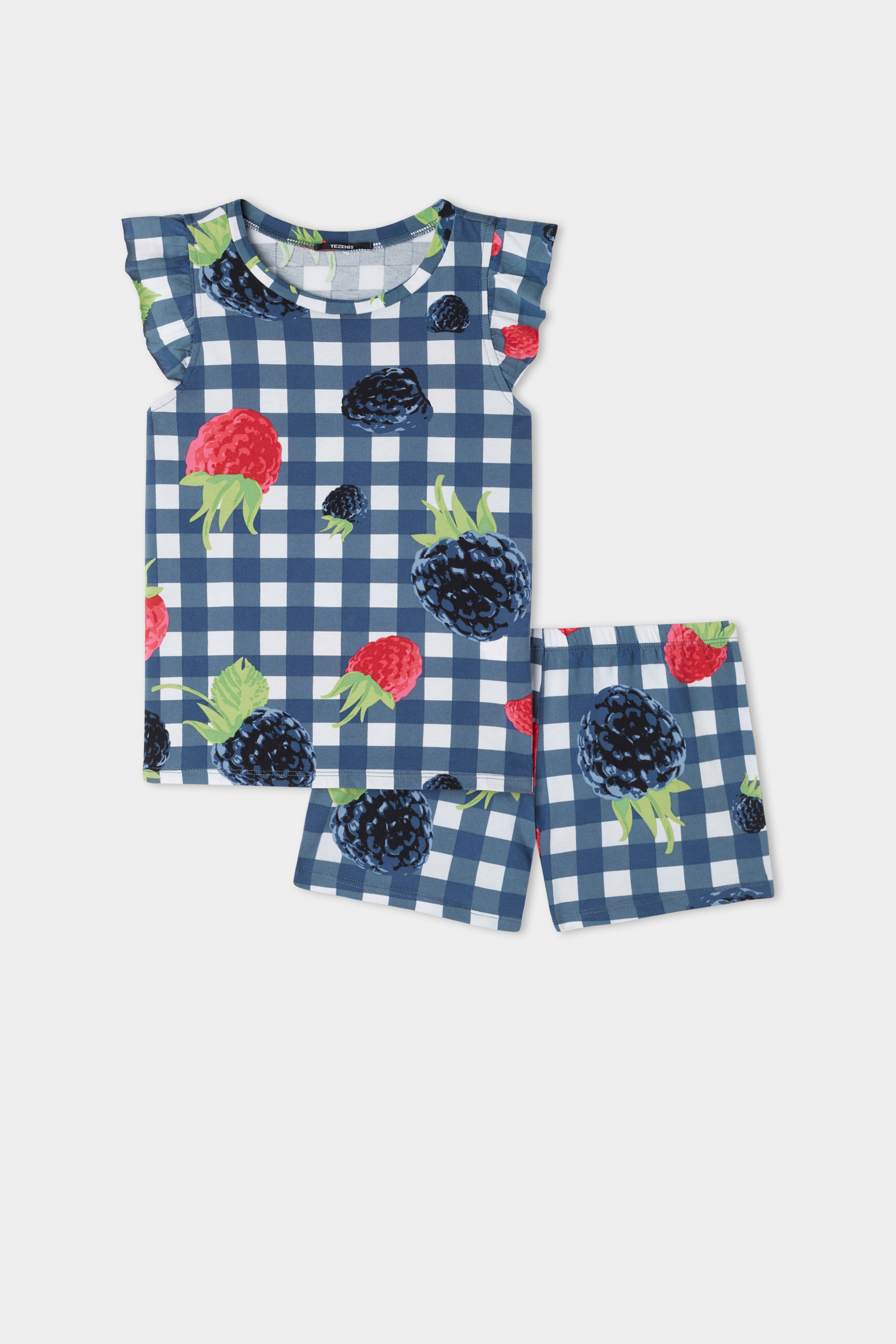 Girls’ Short Cotton Raspberry Print Pyjamas