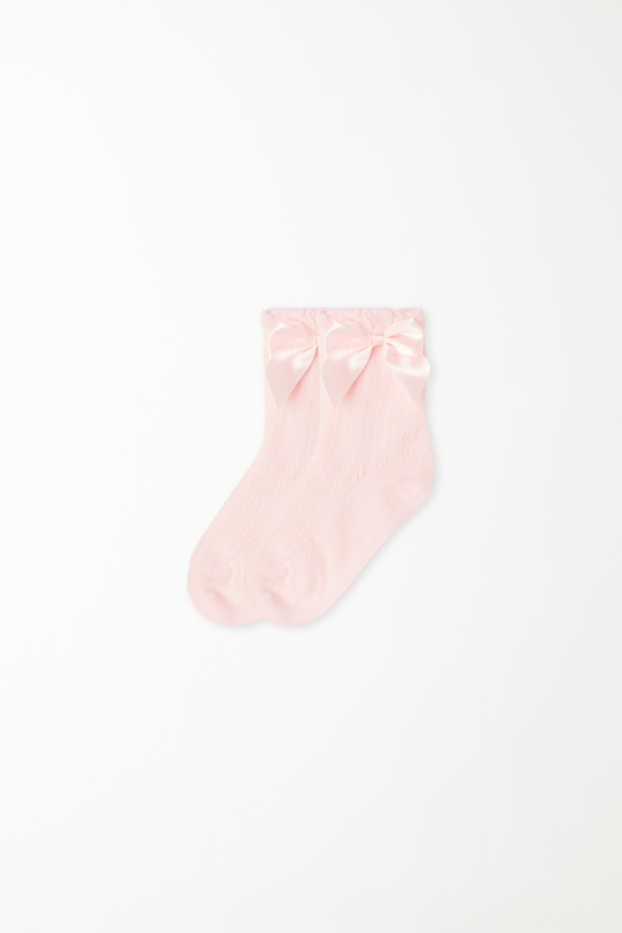 Κοντές Κάλτσες από Επεξεργασμένο Βαμβακερό Ύφασμα με Σατέν Φιόγκο για Κορίτσι