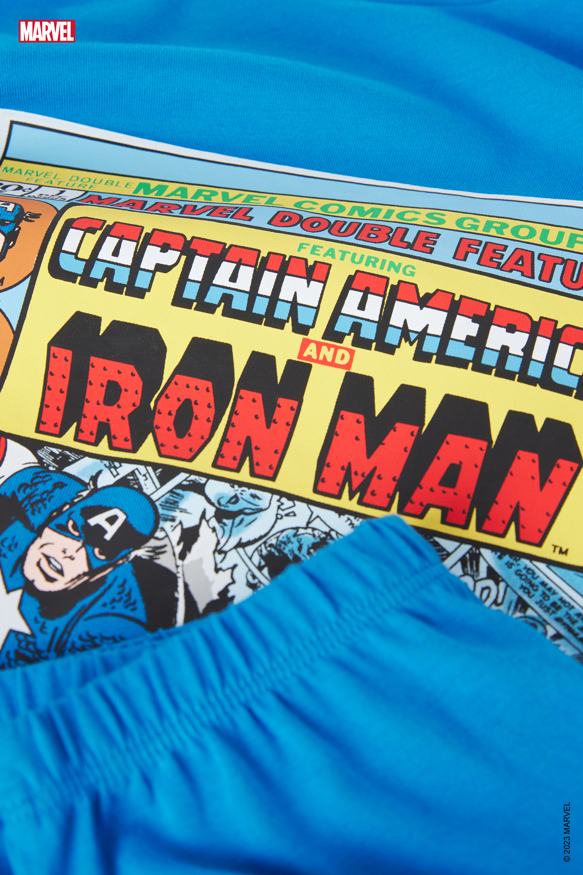 Langer Jungenpyjama aus Baumwolle mit Marvel-Print