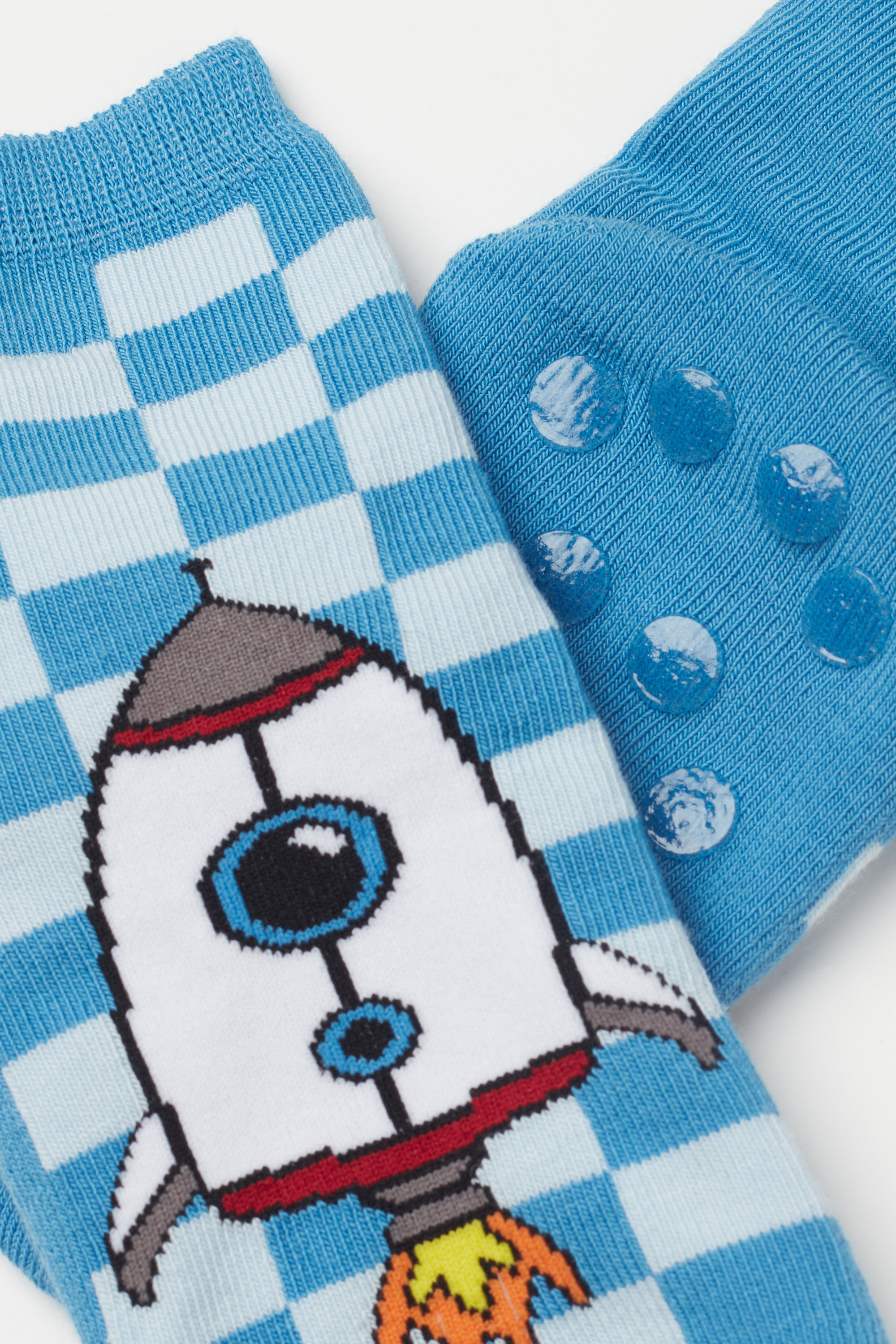 Boys’ Lightweight Patterned Non-Slip Cotton Socks