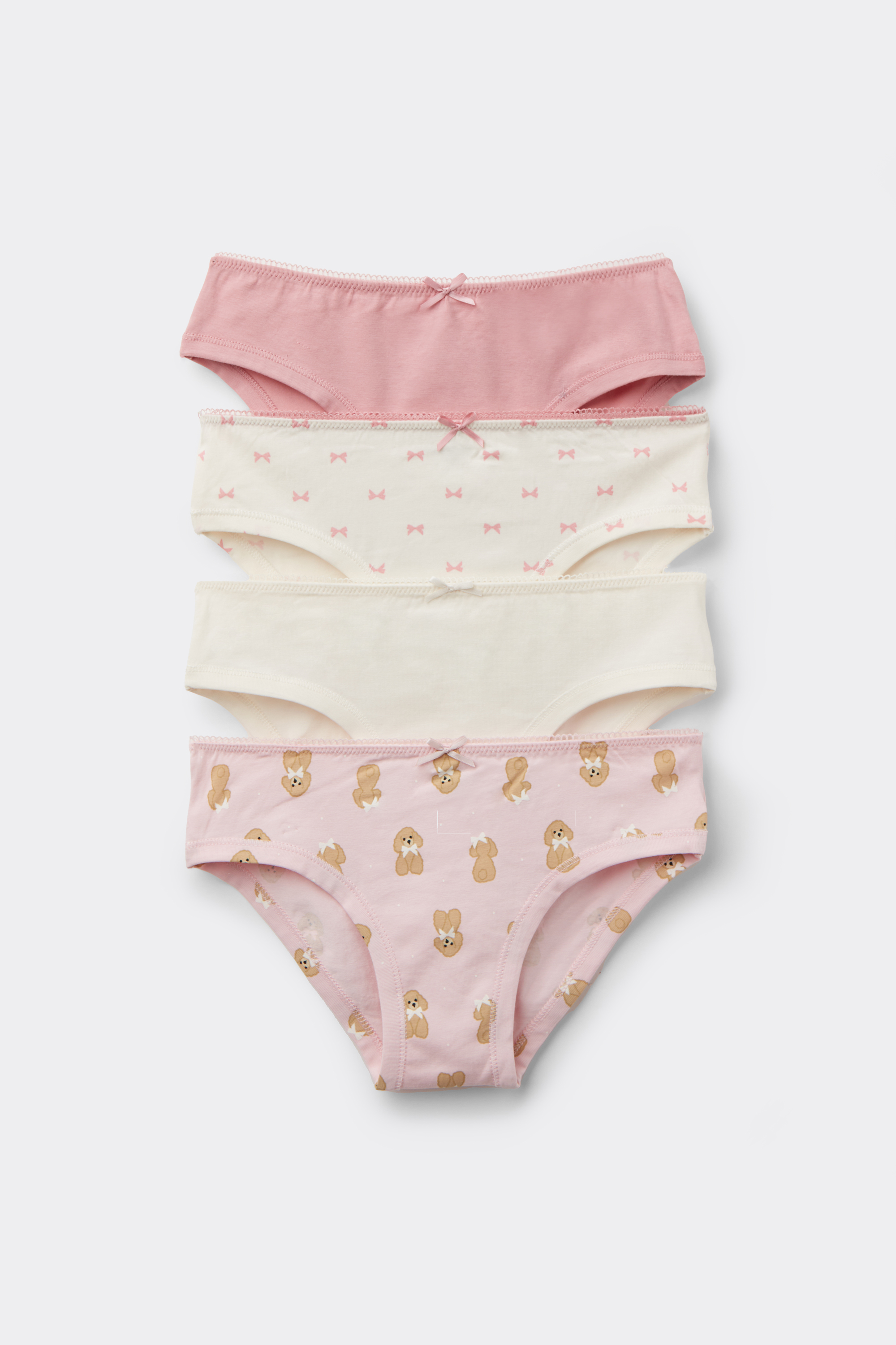 4 Pairs of Girls’ Printed Cotton Knickers