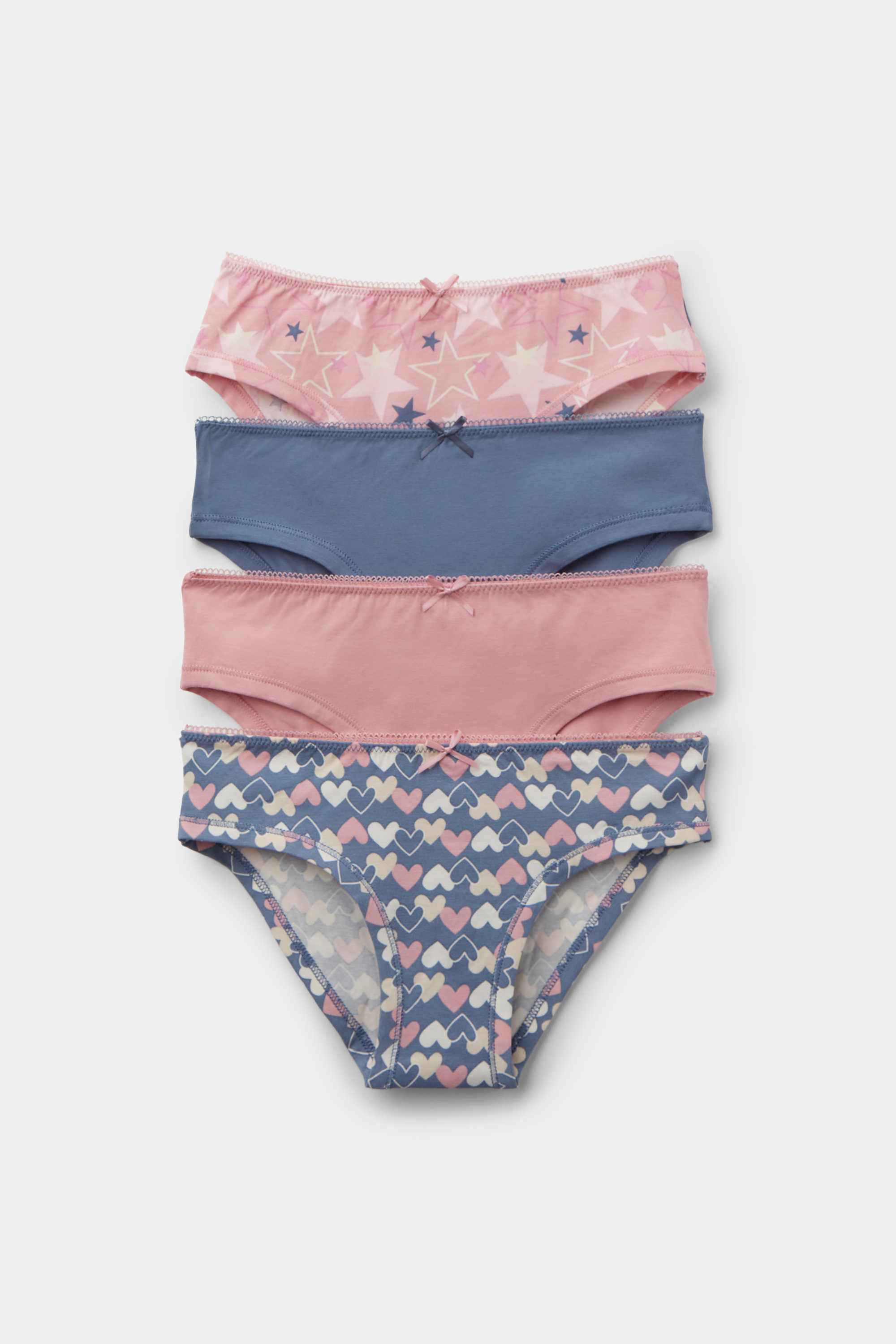 4 Braguitas Niña Algodón Estampado
