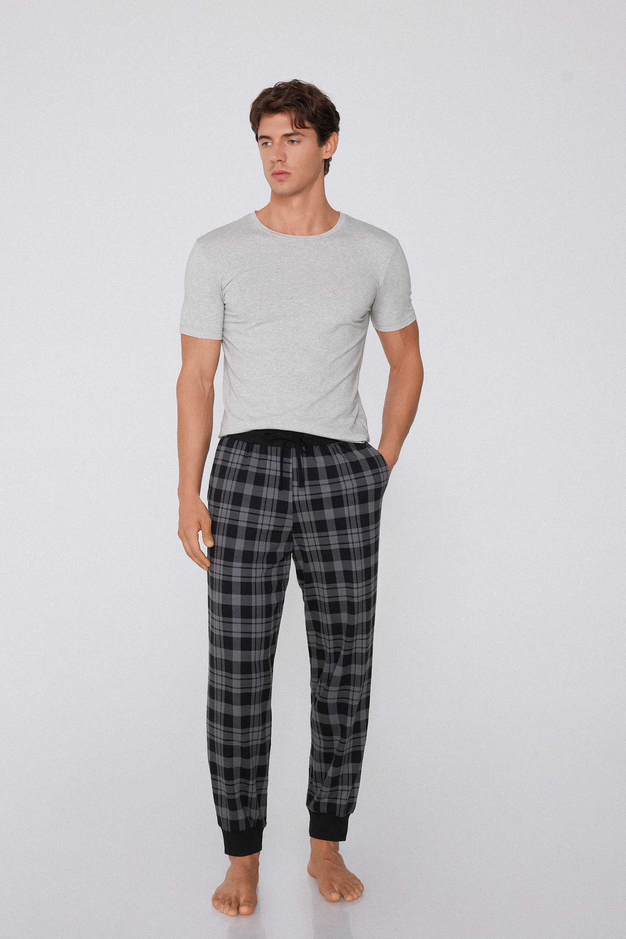 Jogger in Cotone Pesante Tasche Stampato